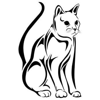 Tribal cat tattoo vector design suitable for stickers, logos, and others