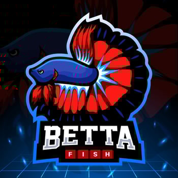 Betta fish mascot. esport logo design vector