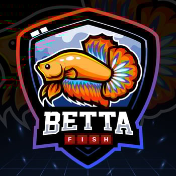 Betta fish mascot. esport logo design vector