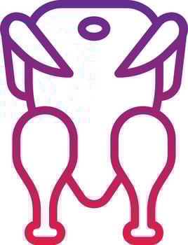 chicken diet nutrition protien - gradient icon vector