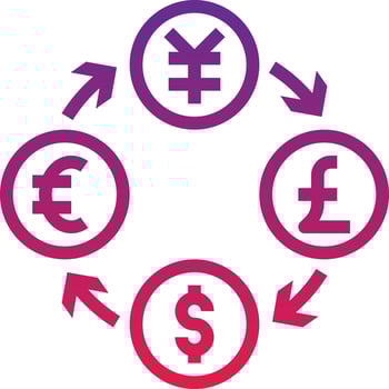 currency investment exchange money coin - gradient icon vector