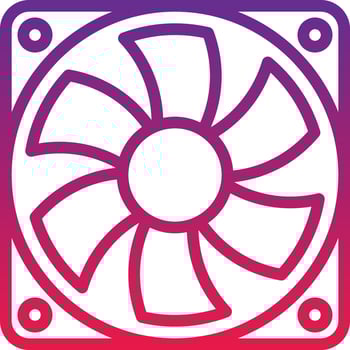 fan cooler cold computer accessory - gradient icon vector