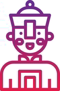 ghost chinese dead avatar china - gradient icon vector