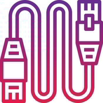 lan cable connect computer accessory - gradient icon vector