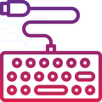 keyboard type connect computer accessory - gradient icon vector