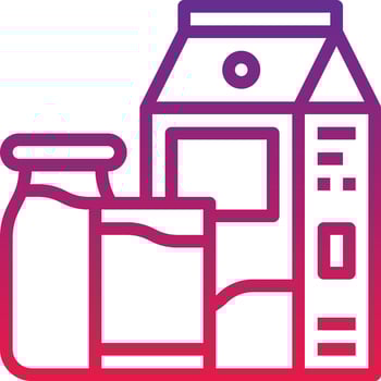 milk cafe restaurant bottle - gradient icon vector
