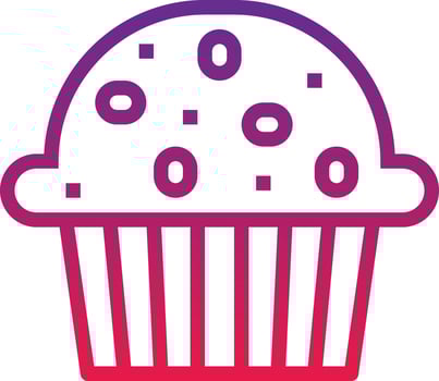 muffin dessert cafe restaurant - gradient icon vector