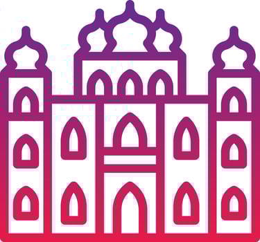 palace king estate castle building - gradient icon vector