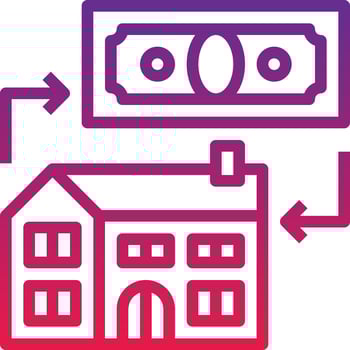 refinancing mortgage real estate investment - gradient icon vector