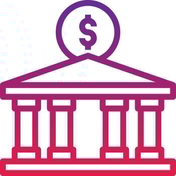 saving bank money save investment - gradient icon vector