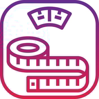 scale tape measure diet nutrition - gradient icon vector