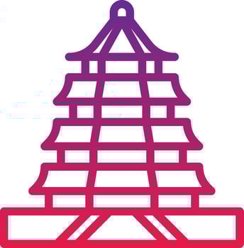 summer palace travel place china antique - gradient icon vector