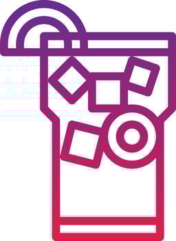 tea ice coffee cafe restaurant - gradient icon vector