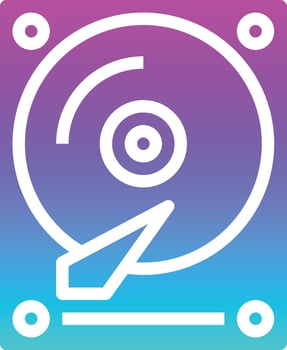 harddisk storage files computer accessory - gradient solid icon vector