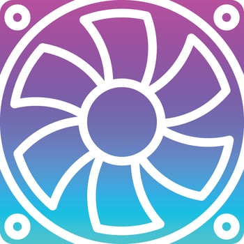 fan cooler cold computer accessory - gradient solid icon vector