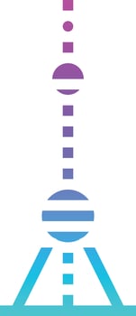 oriental pearl tower travel place china - gradient solid icon vector