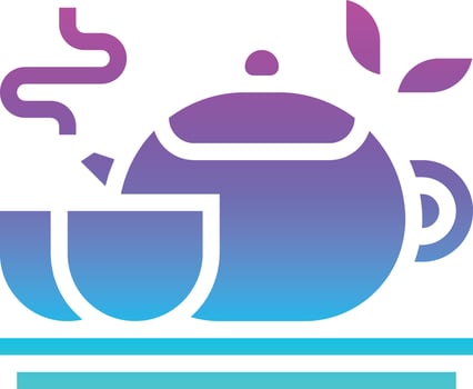 tea herbal drink beverage hot - gradient solid icon vector