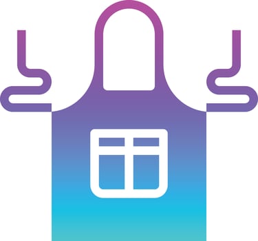 apron clothes bag protect kitchen - gradient solid icon vector