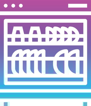 dishwasher dish electricity clean kitchen - gradient solid icon vector
