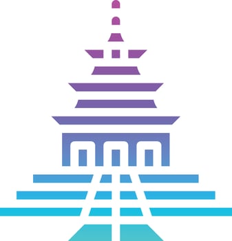 temple of heaven temple chinese religious travel - gradient solid icon vector