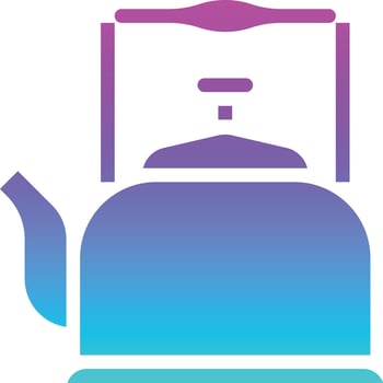 kettle boil water hot kitchen - gradient solid icon vector