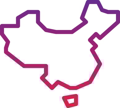 china country chinese map travel - gradient icon vector