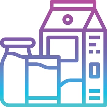 milk cafe restaurant bottle - gradient icon vector