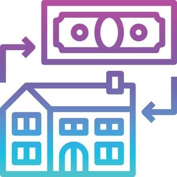 refinancing mortgage real estate investment - gradient icon vector