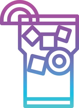 tea ice coffee cafe restaurant - gradient icon vector