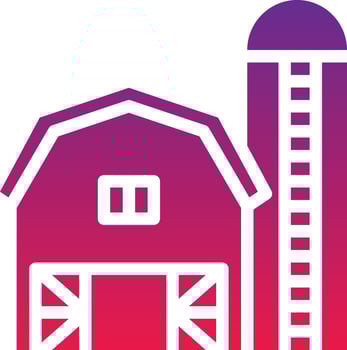 barn farm crop farmer building - solid gradient icon vector