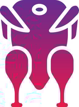 chicken diet nutrition protien - solid gradient icon vector