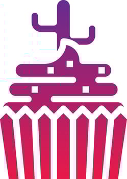 cup cake coffee cafe restaurant - solid gradient icon vector