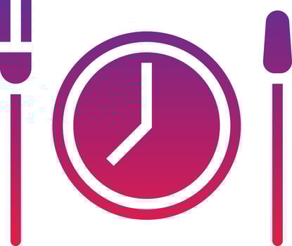 dish meal time diet nutrition - solid gradient icon vector