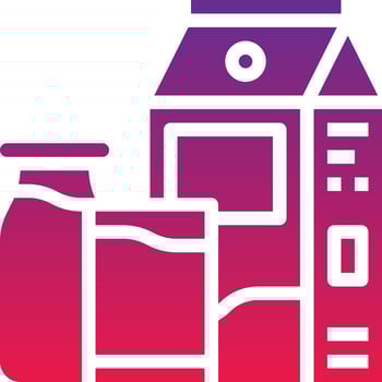 milk cafe restaurant bottle - solid gradient icon vector