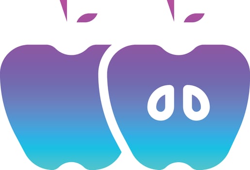 apple diet nutrition fruit - solid gradient icon vector