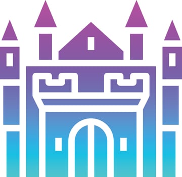 castle king queen palace antique building - solid gradient icon vector