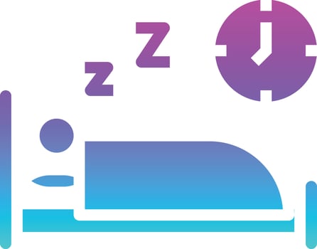 sleep time bed diet nutrition - solid gradient icon vector