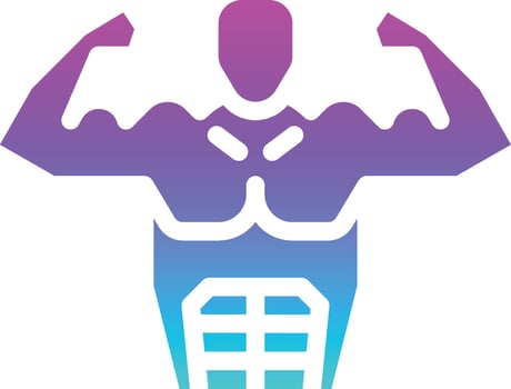 six pack muscle diet nutrition fitness - solid gradient icon vector
