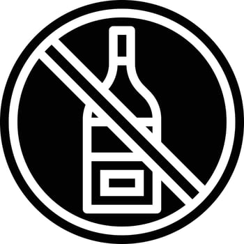 alcohol no diet nutrition drink - solid icon vector