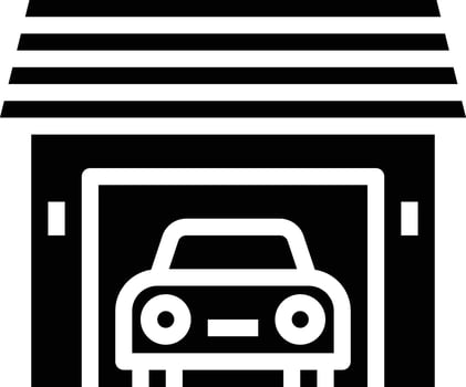 garage car park house building - solid icon vector