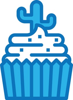 cup cake coffee cafe restaurant - blue icon vector