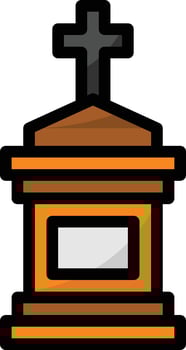 graveyard tomb tombstone dead halloween - filled outline icon vector