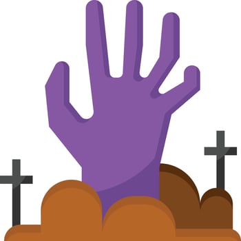 hand ghost zombie corpse halloween - flat icon vector