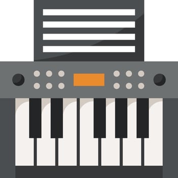 keyboard musical music electone - flat icon vector