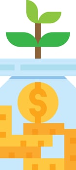 savings jar saving money growth banking - flat icon vector