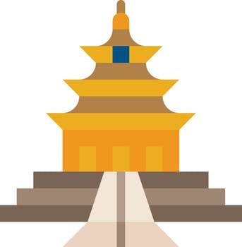 temple of heaven temple chinese religious travel - flat icon vector