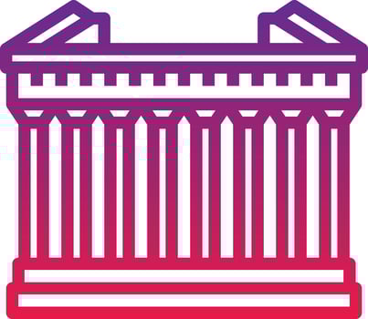 athens greece landmark parthenon building - gradient icon vector
