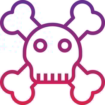 bone skeleton skull danger halloween - gradient icon vector
