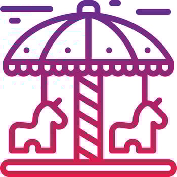 carousel kid toy park entertainment - gradient icon vector