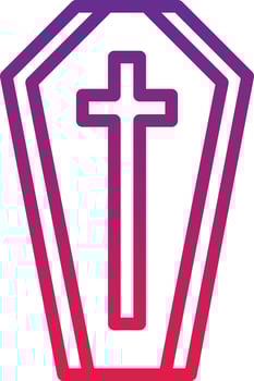 coffin corpse vampire tomb halloween - gradient icon vector